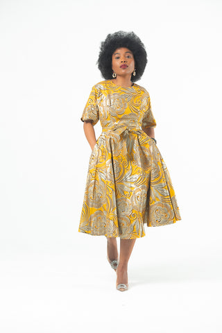 OLUCHI YELLOW GOLD DRESS