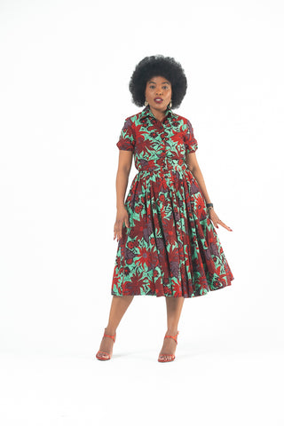 THANDIWE GREEN AND RED DRESS