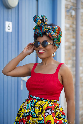 TOKUNBO MULTICOLOURED HEADWRAP.