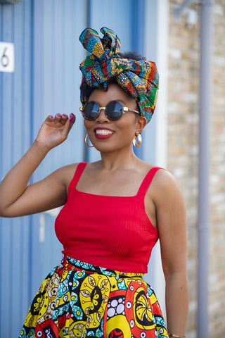 TOKUNBO MULTICOLOURED HEADWRAP.