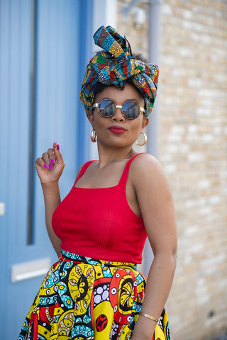 TOKUNBO MULTICOLOURED HEADWRAP.