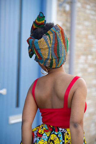 TOKUNBO MULTICOLOURED HEADWRAP.