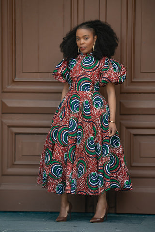 Olori Green And Red Dress Dresses