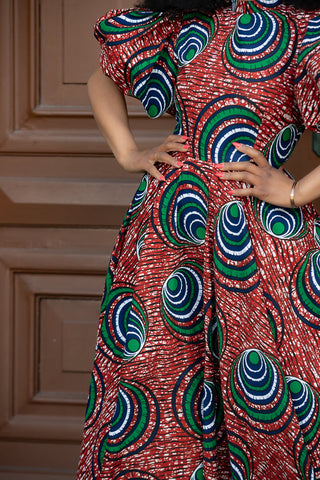 Olori Green And Red Dress Dresses