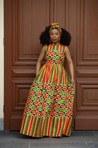 ASANA KENTE MAXI DRESS