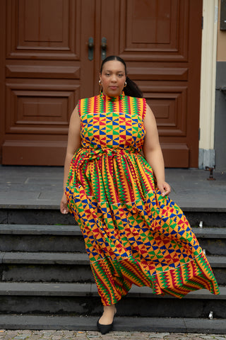 ASANA KENTE MAXI DRESS