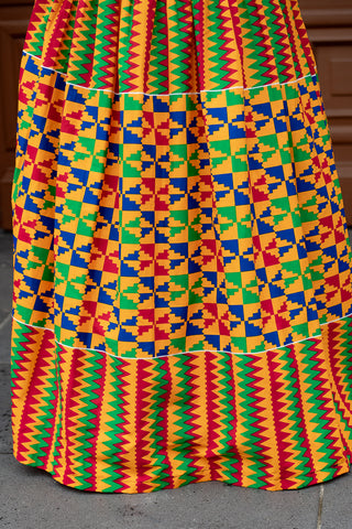 ASANA KENTE MAXI DRESS