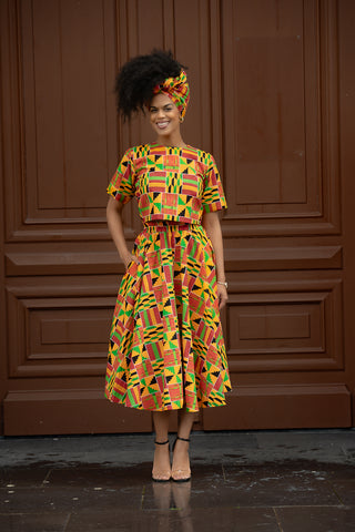 TEJU KENTE SKIRT SET