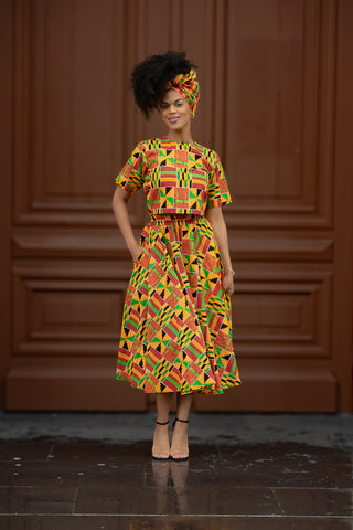 TEJU KENTE SKIRT SET