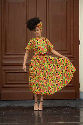 TEJU KENTE SKIRT SET