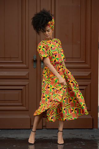 TEJU KENTE SKIRT SET