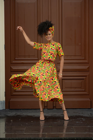 TEJU KENTE SKIRT SET