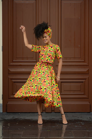 TEJU KENTE SKIRT SET