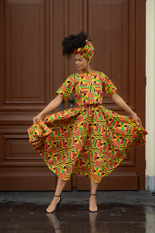 TEJU KENTE SKIRT SET