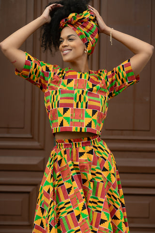 TEJU KENTE SKIRT SET