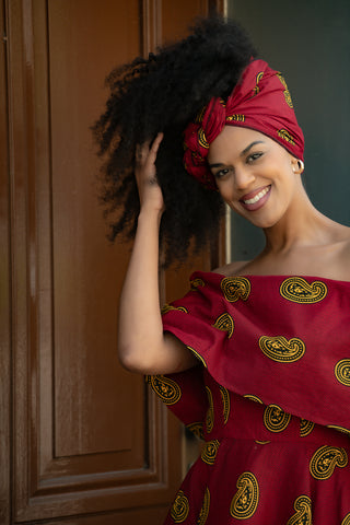 OYIN RED  AND YELLOW HEADWRAP