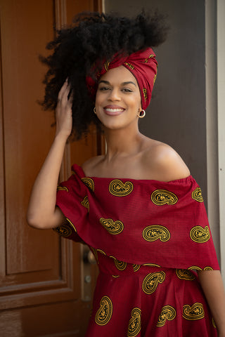 OYIN RED  AND YELLOW HEADWRAP