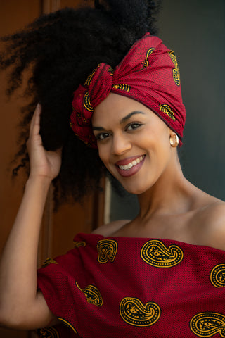 OYIN RED  AND YELLOW HEADWRAP