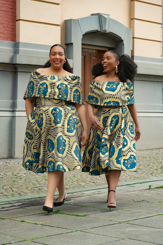 OYIN BLUE AND GOLD DRESS