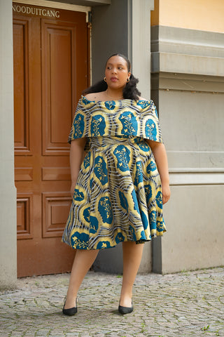 OYIN BLUE AND GOLD DRESS