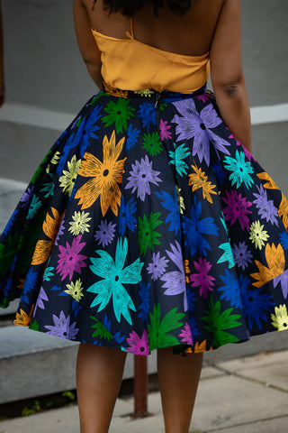 YOMI FLORAL SKATER SKIRT