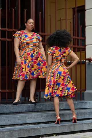 TENDAI MULTICOLOURED KENTE DRESS