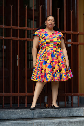 TENDAI MULTICOLOURED KENTE DRESS