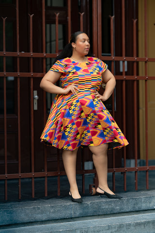 TENDAI MULTICOLOURED KENTE DRESS