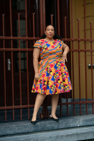 TENDAI MULTICOLOURED KENTE DRESS