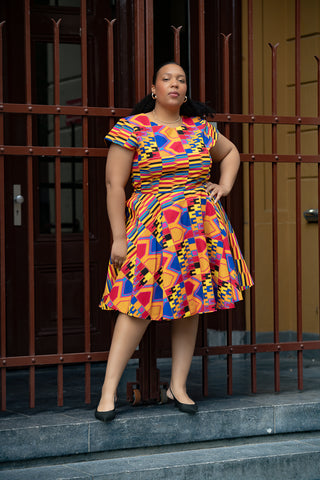 TENDAI MULTICOLOURED KENTE DRESS