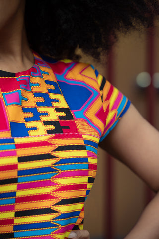 TENDAI MULTICOLOURED KENTE DRESS