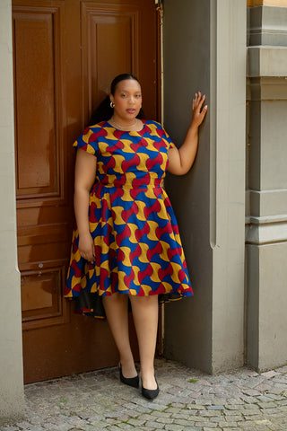 ANTONIA MULTICOLOURED HIGH LOW DRESS