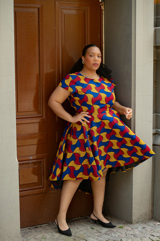 ANTONIA MULTICOLOURED HIGH LOW DRESS