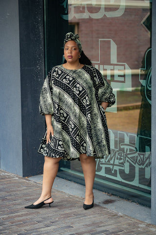 OSEYE TRIBAL PRINT DRESS