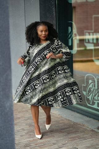 OSEYE TRIBAL PRINT DRESS