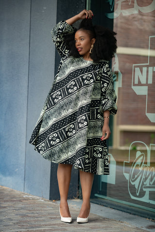 OSEYE TRIBAL PRINT DRESS