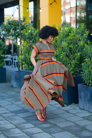 PEJU ORANGE AND BLACK DRESS