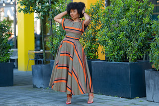 PEJU ORANGE AND BLACK DRESS