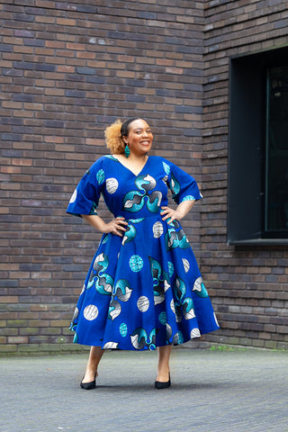 ANELE ROYAL BLUE FLARED DRESS