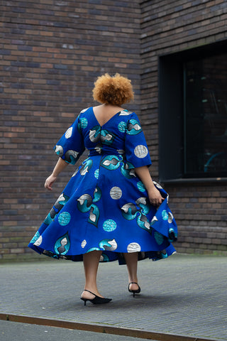 ANELE ROYAL BLUE FLARED DRESS