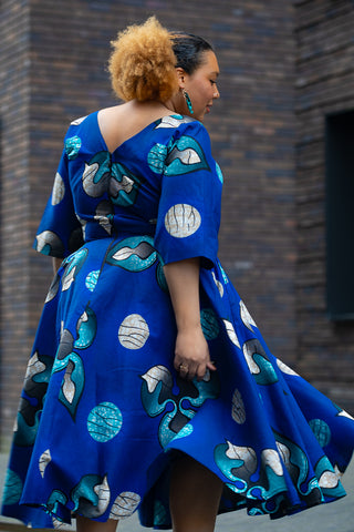 ANELE ROYAL BLUE FLARED DRESS