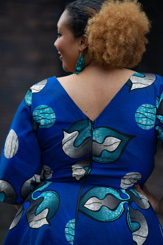 ANELE ROYAL BLUE FLARED DRESS