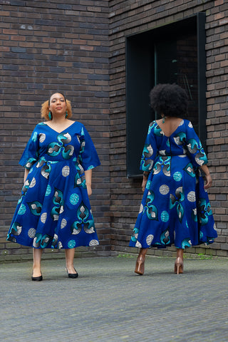 ANELE ROYAL BLUE FLARED DRESS