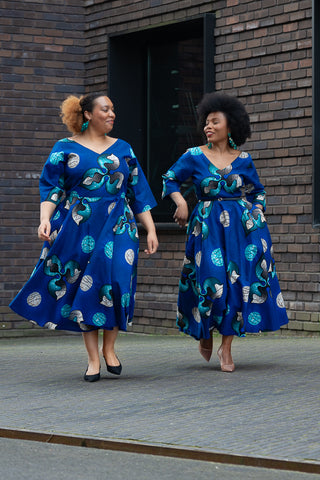 ANELE ROYAL BLUE FLARED DRESS