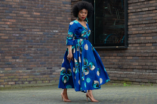 ANELE ROYAL BLUE FLARED DRESS