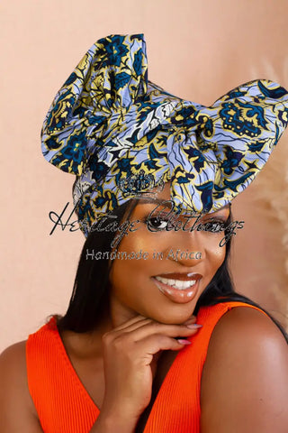 Amoya Gold And Blue Headwrap Accessories