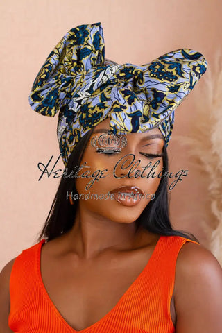 Amoya Gold And Blue Headwrap Accessories