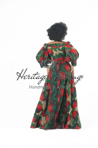 Anan Green And Red Dress Clothing