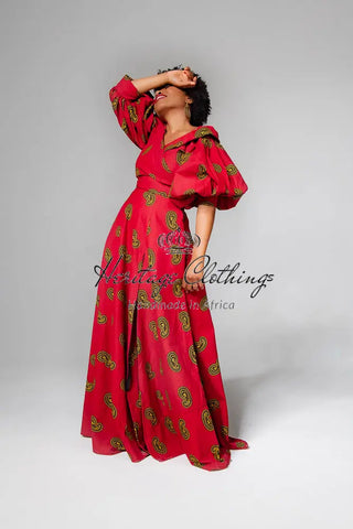 Anan Red Off Shoulder Maxi Dress Women’s Dress