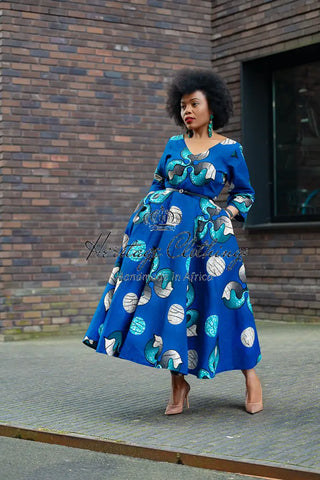 Anele Royal Blue Flared Dress Dresses